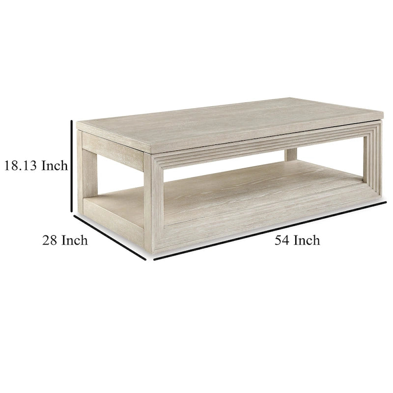 Table basse relevable avec rangement intégré, 54 po, gris vieilli.