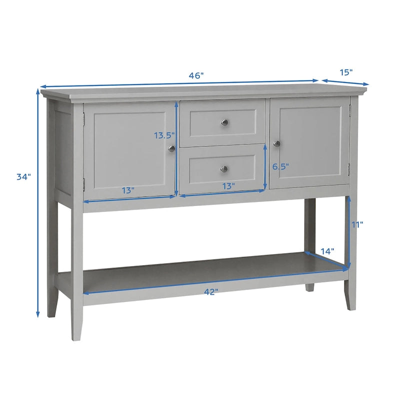 Table de salle à manger buffet/bahut avec console en bois et tiroirs