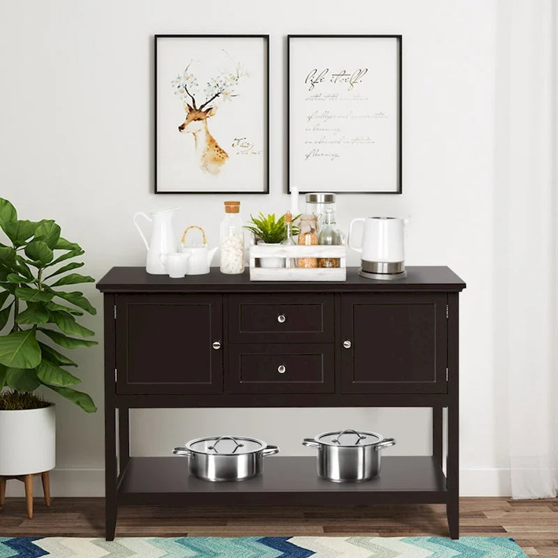 Table de salle à manger buffet/bahut avec console en bois et tiroirs