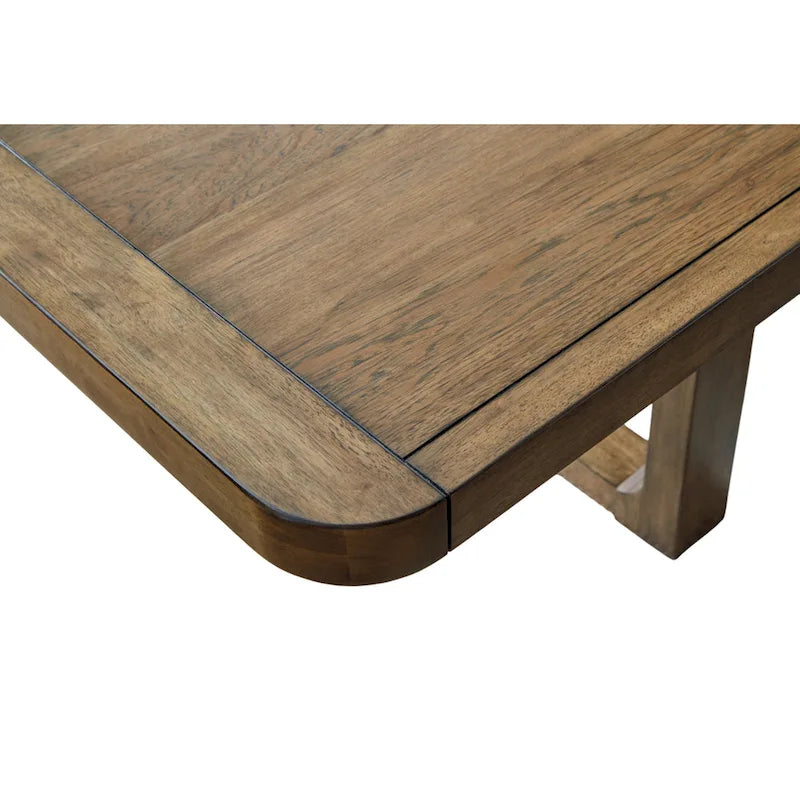 Table à manger, plateau extensible, 213-274 cm, bois brun style rustique.