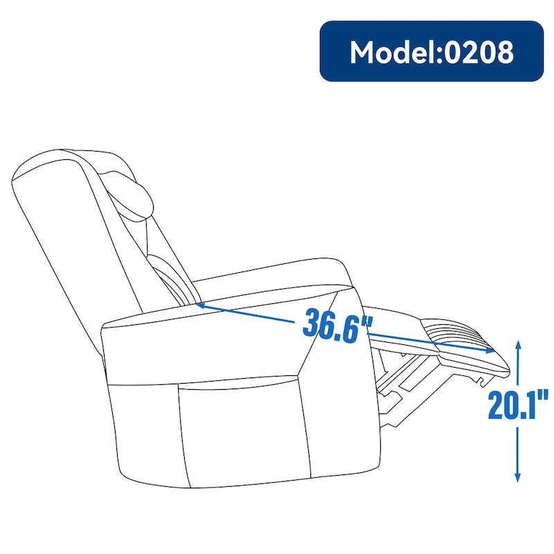 Fauteuil inclinable électrique beige avec pivotement à 270°, fonction bascule, oreiller de soutien lombaire et cervical, ports USB et Type-C