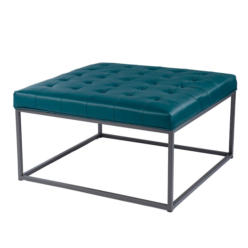 Repose-pieds capitonné en similicuir