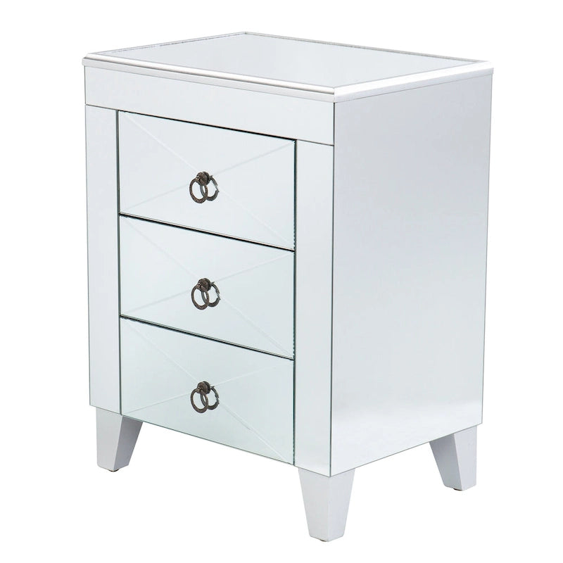 Table d'appoint miroir moderne de style médiéval avec fonction de rangement