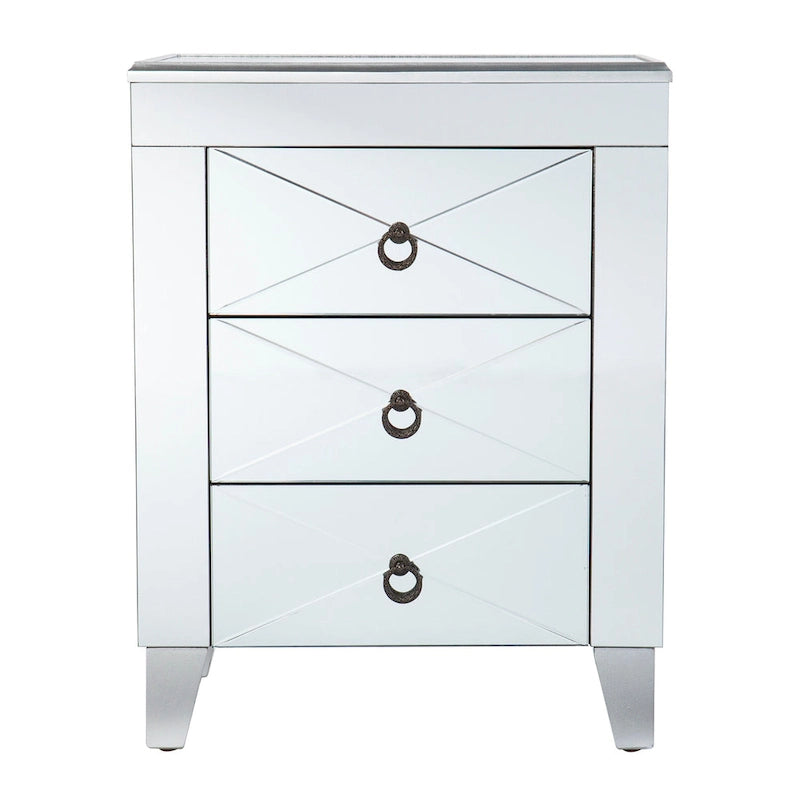 Table d'appoint miroir moderne de style médiéval avec fonction de rangement