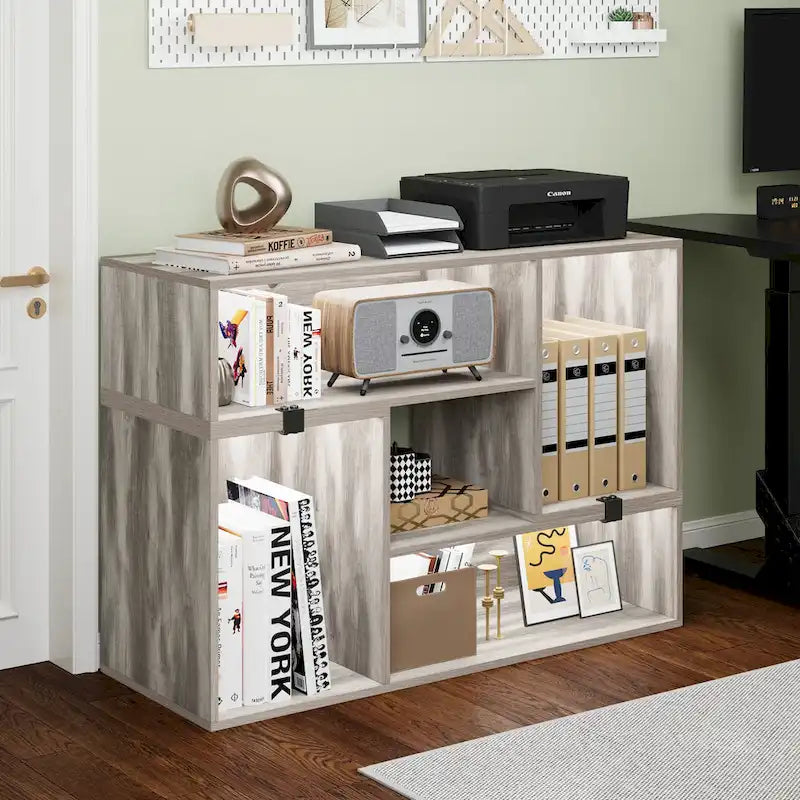 Meuble TV DIY moderne, meuble de rangement transformable avec bande lumineuse LED.