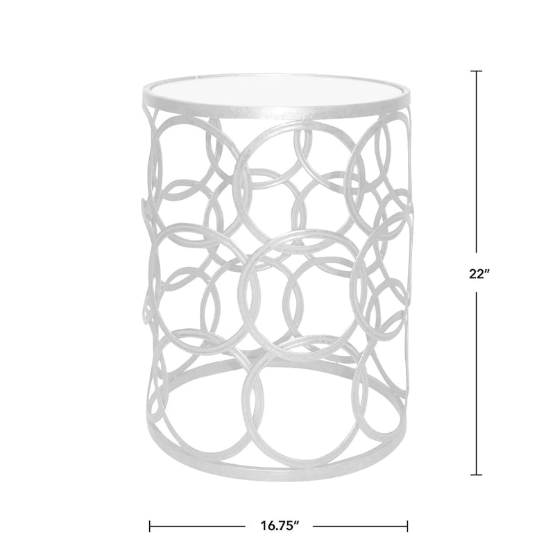 Table ronde dorée, fer forgé, 16,75 x 16,75 x 22 pouces