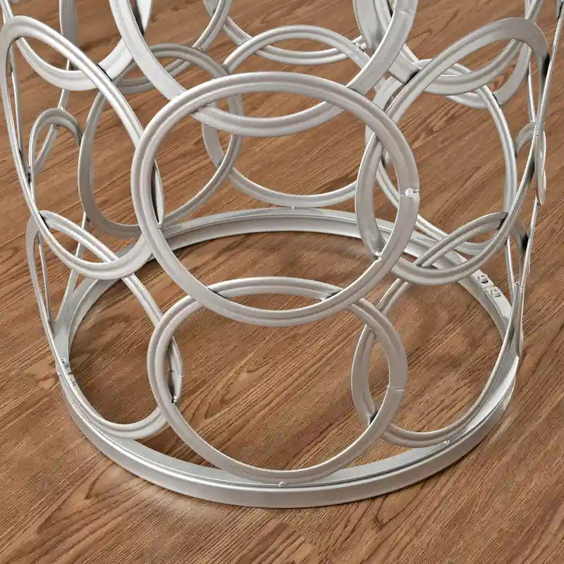 Table ronde dorée, fer forgé, 16,75 x 16,75 x 22 pouces