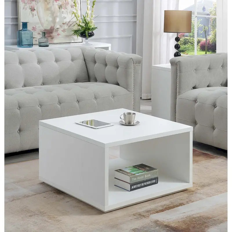 Table basse carrée avec étagères