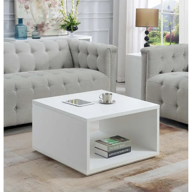 Table basse carrée avec étagères