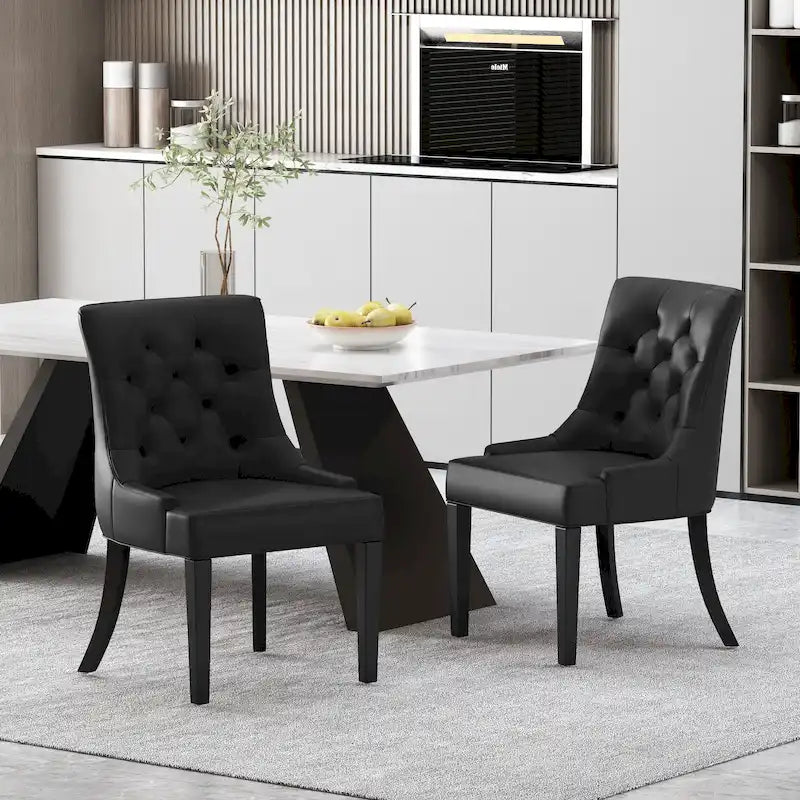 Chaises de salle à manger capitonnées Chenie (ensemble de deux).