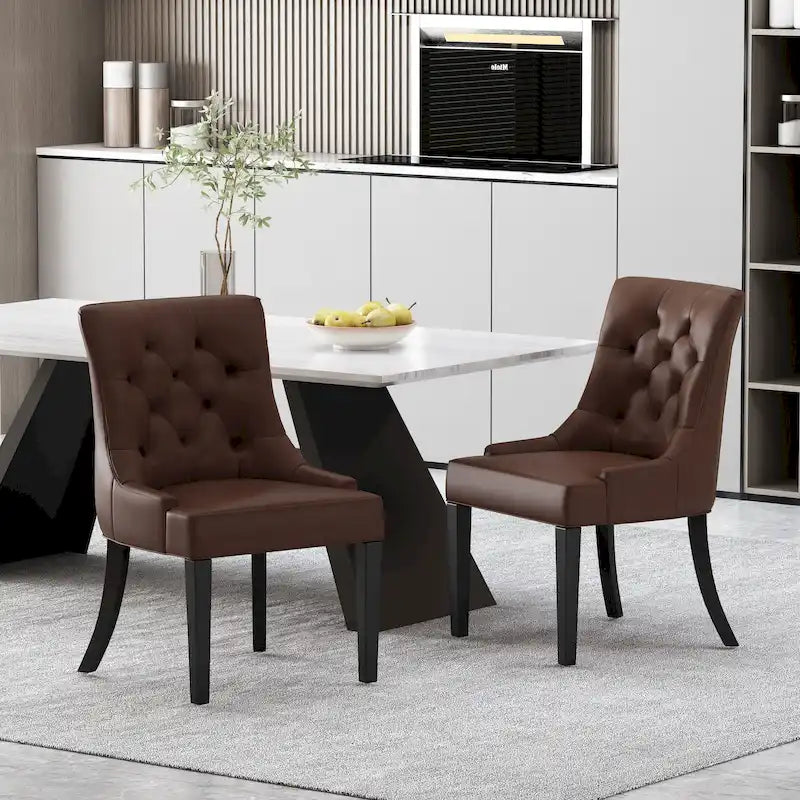Chaises de salle à manger capitonnées Chenie (ensemble de deux).