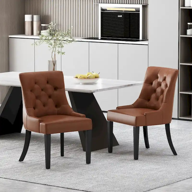 Chaises de salle à manger capitonnées Chenie (ensemble de deux).