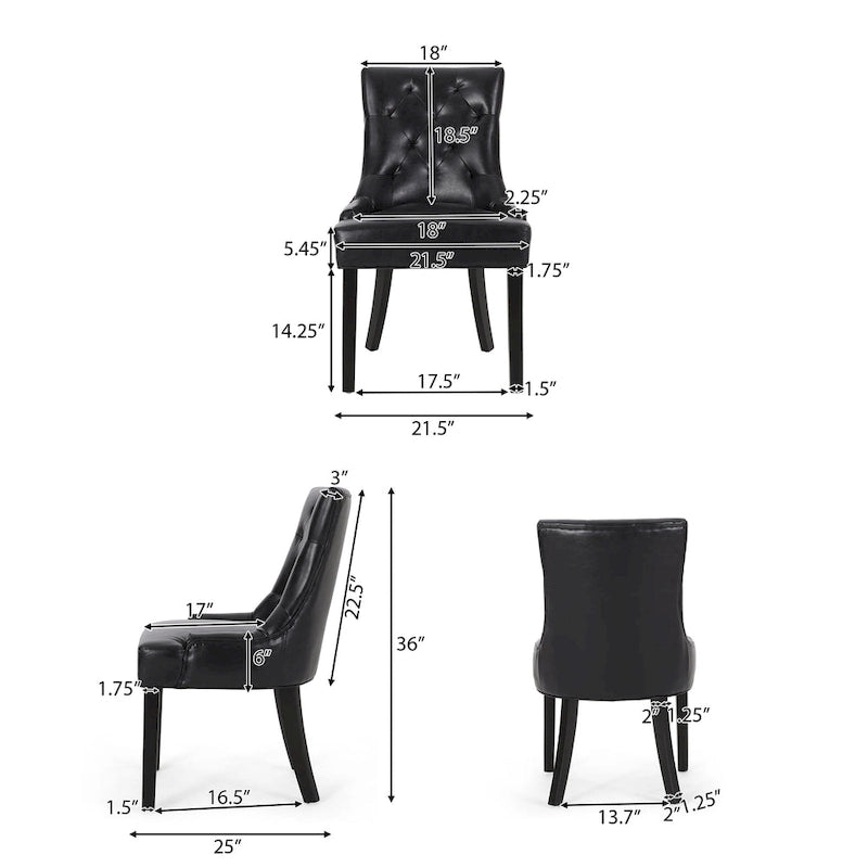 Chaises de salle à manger capitonnées Chenie (ensemble de deux).