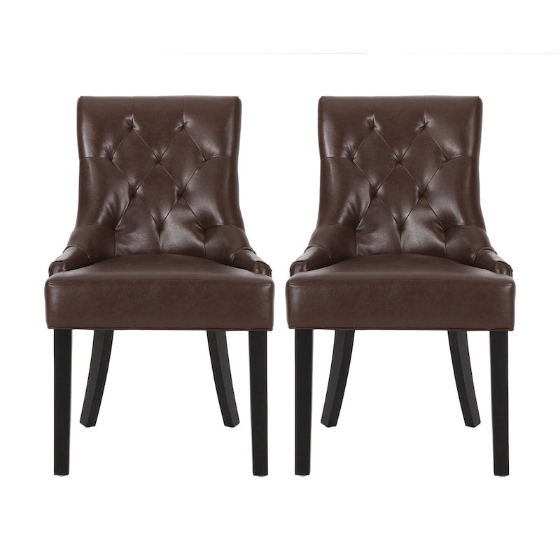 Chaises de salle à manger capitonnées Chenie (ensemble de deux).
