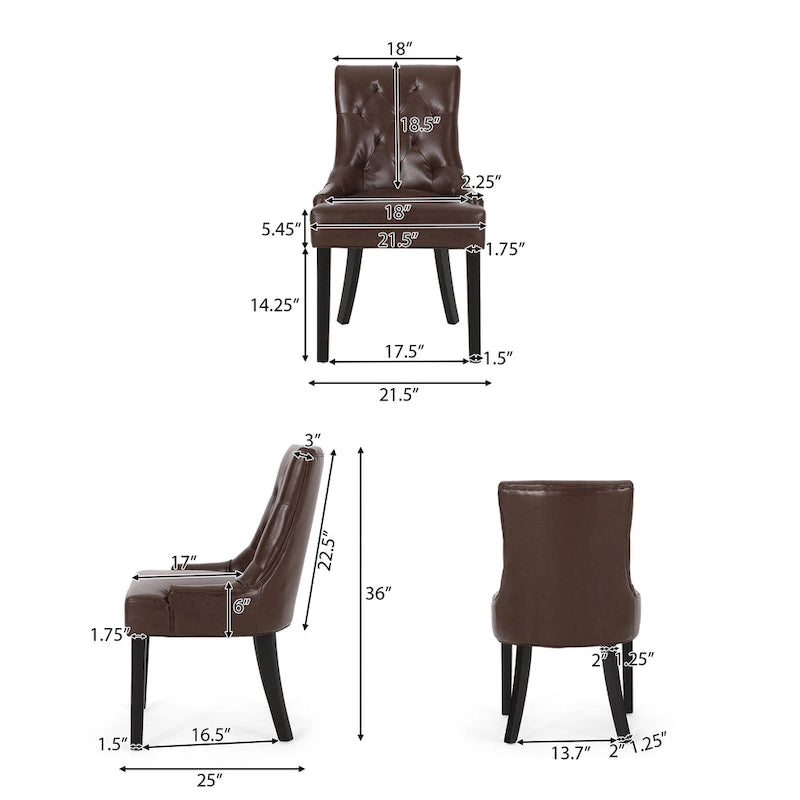 Chaises de salle à manger capitonnées Chenie (ensemble de deux).