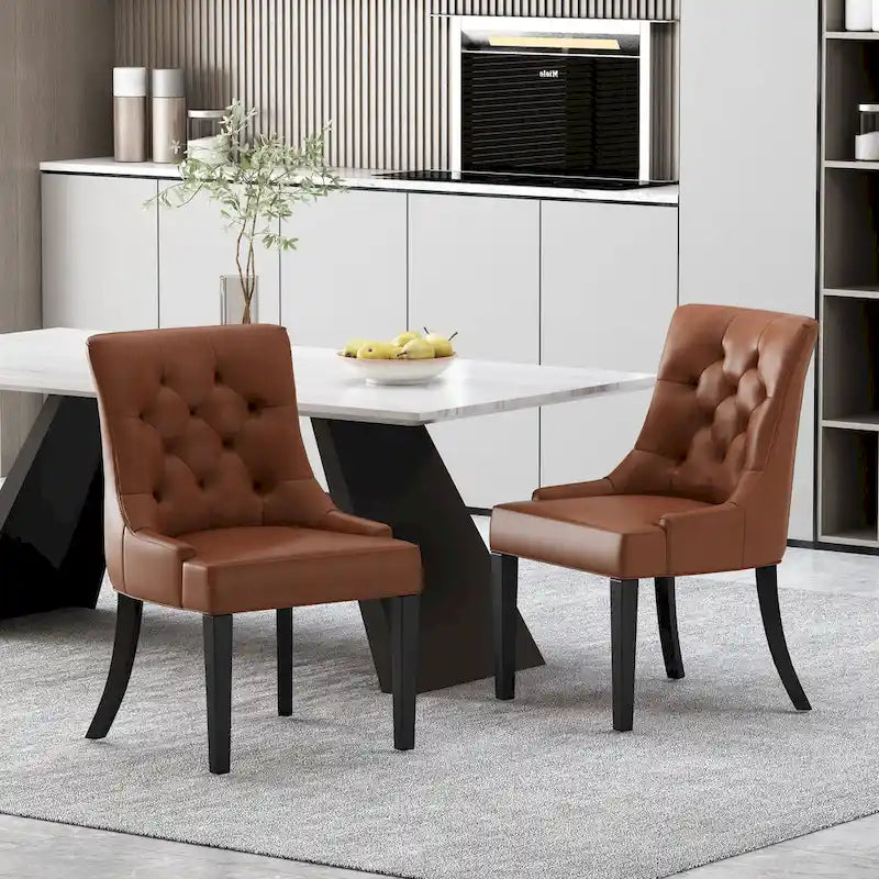 Chaises de salle à manger capitonnées Chenie (ensemble de deux).