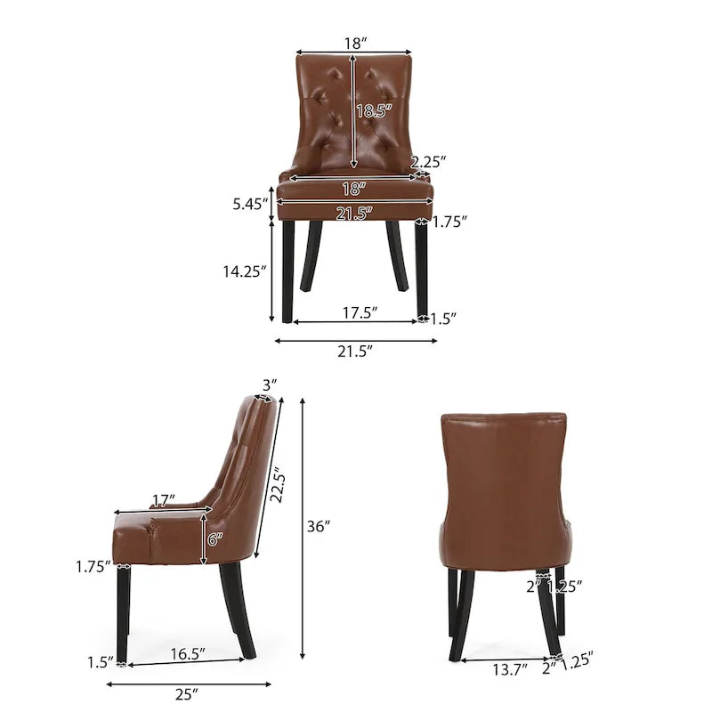 Chaises de salle à manger capitonnées Chenie (ensemble de deux).