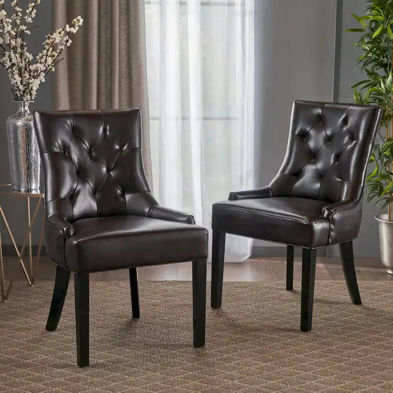 Chaises de salle à manger capitonnées Chenie (ensemble de deux).