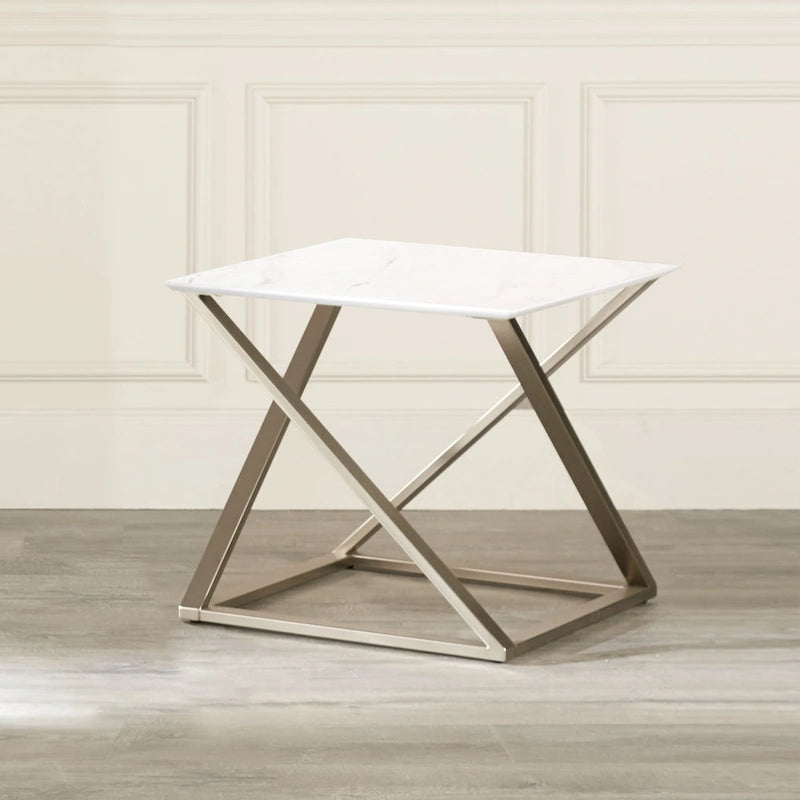 Ensemble de mobilier décontracté trois pièces avec plateau imitation marbre