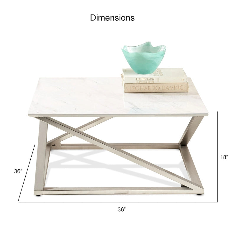 Ensemble de mobilier décontracté trois pièces avec plateau imitation marbre