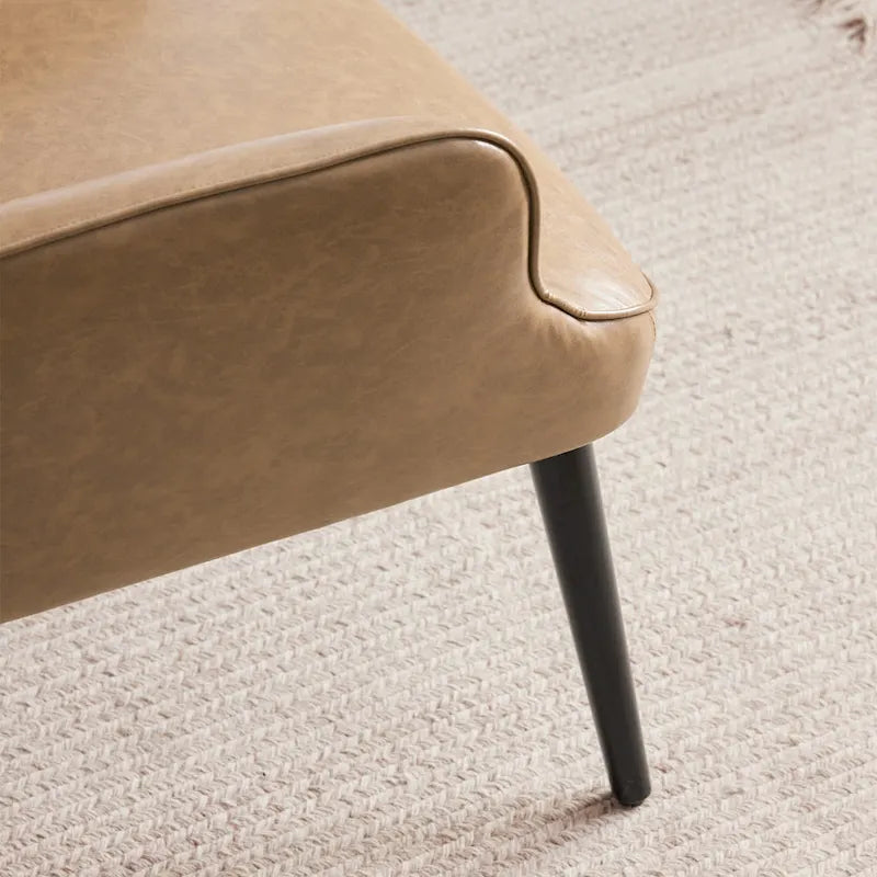 Ensemble de 2 chaises d'appoint capitonnées à dossier haut Crème/Marron/Taupe