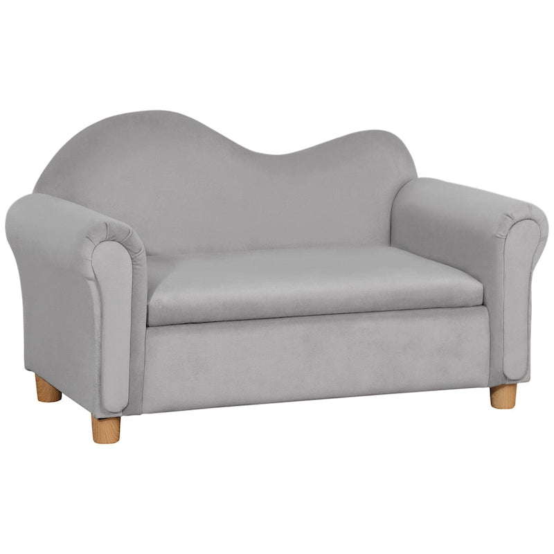 Canapé pour enfants, chaise préscolaire avec accoudoirs en bois, adapté aux chambres d'enfants et aux jardins d'enfants, avec compartiments de rangement cachés.