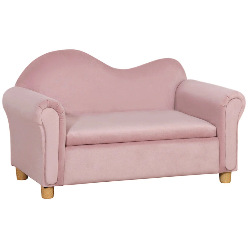 Canapé pour enfants, chaise préscolaire avec accoudoirs en bois, adapté aux chambres d'enfants et aux jardins d'enfants, avec compartiments de rangement cachés.
