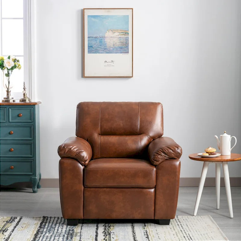 Fauteuil de salon en similicuir