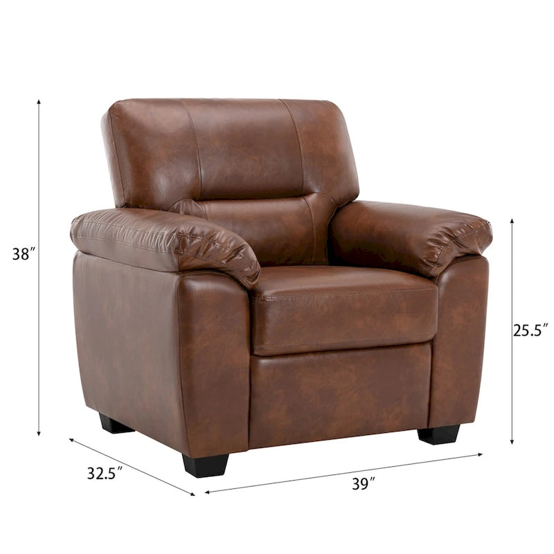 Fauteuil de salon en similicuir