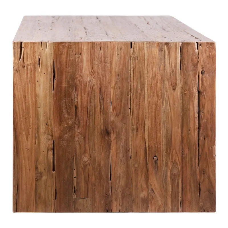 Table à manger cascade rectangulaire en teck recyclé de 78 pouces