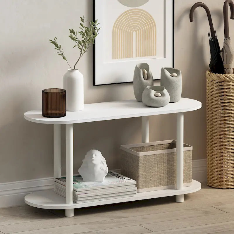 Table d'appoint ovale moderne sans outils