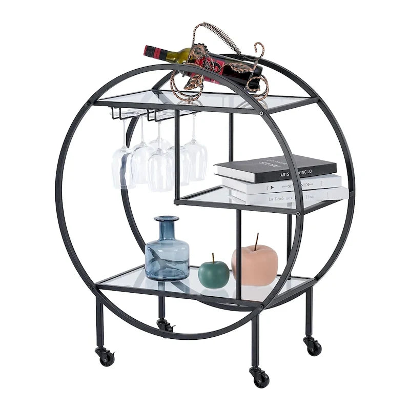 Meuble Bar Roulant - Présentoir d'Accessoires Maison & Alimentaires Élégant et Stylé