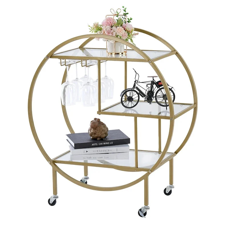Meuble Bar Roulant - Présentoir d'Accessoires Maison & Alimentaires Élégant et Stylé