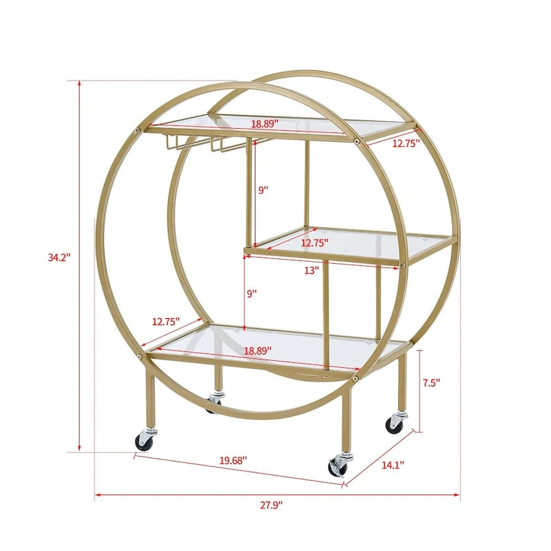 Meuble Bar Roulant - Présentoir d'Accessoires Maison & Alimentaires Élégant et Stylé