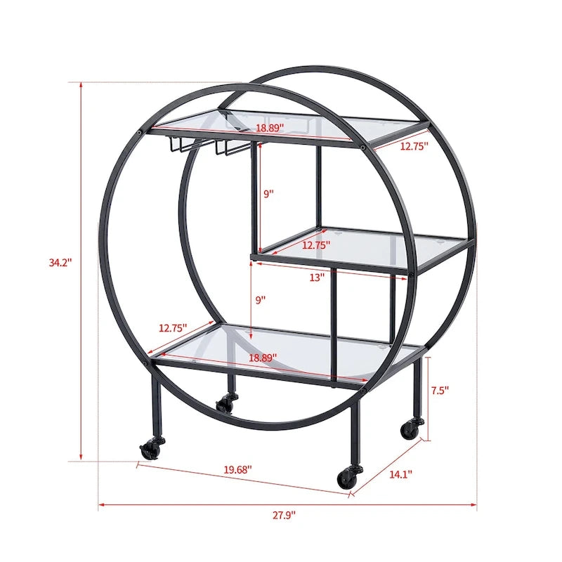 Meuble Bar Roulant - Présentoir d'Accessoires Maison & Alimentaires Élégant et Stylé