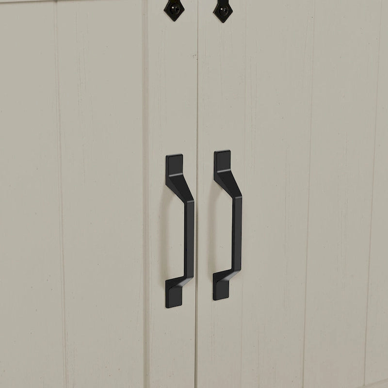 Buffet de style campagnard/industriel avec portes et étagères