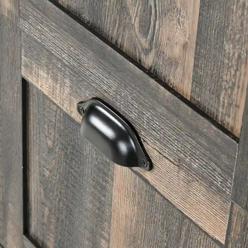 Meuble de classement droit en bois de style rustique à quatre tiroirs avec serrure