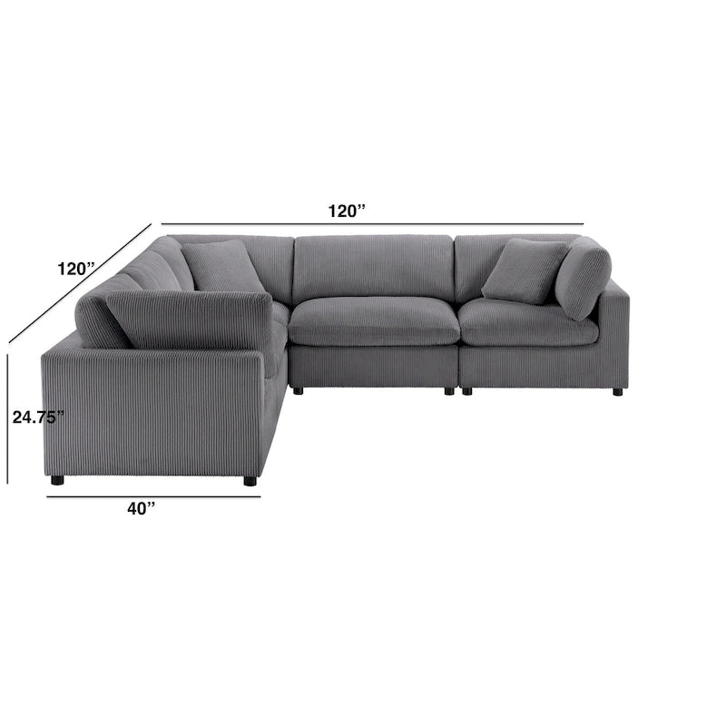 Ensemble de canapé modulable cinq pièces