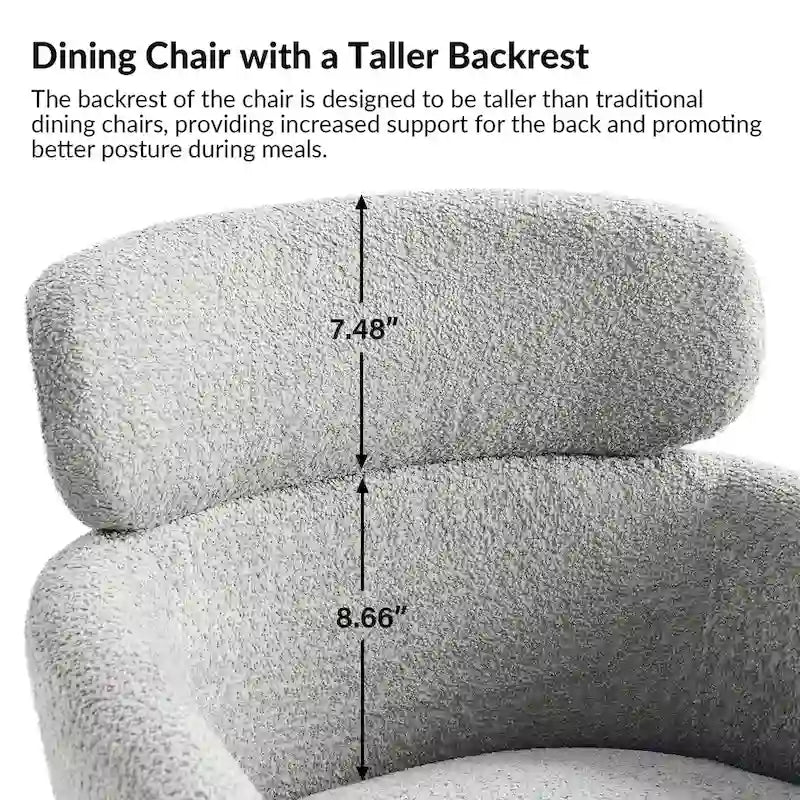 Chaises de salle à manger modernes en tissu rebondissant avec pieds réglables, quatre chaises par ensemble.