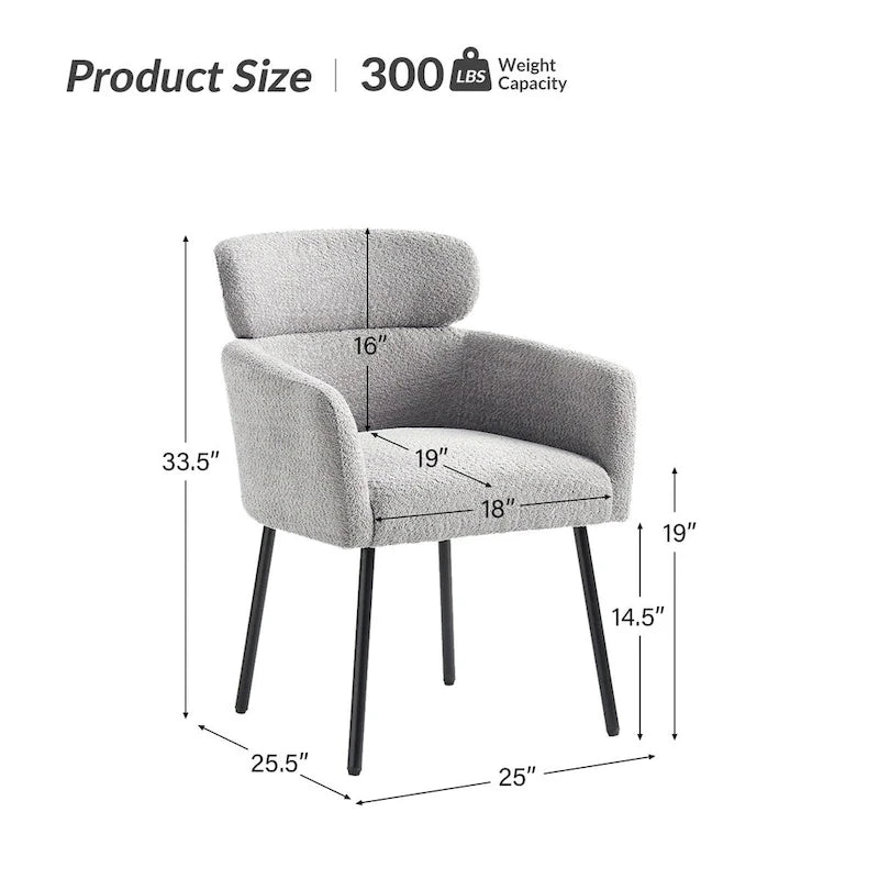 Chaises de salle à manger modernes en tissu rebondissant avec pieds réglables, quatre chaises par ensemble.