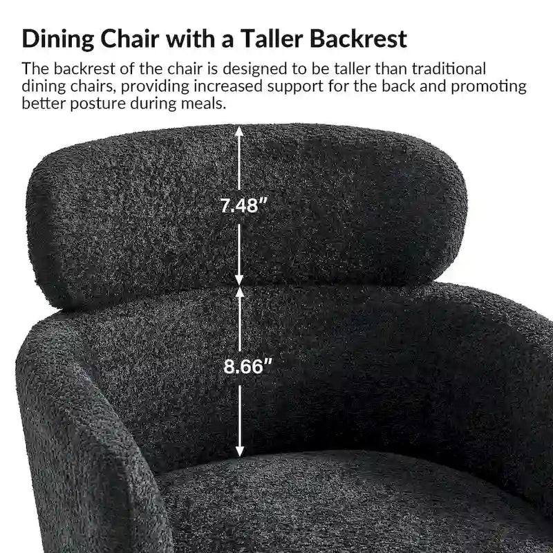 Chaises de salle à manger modernes en tissu rebondissant avec pieds réglables, quatre chaises par ensemble.