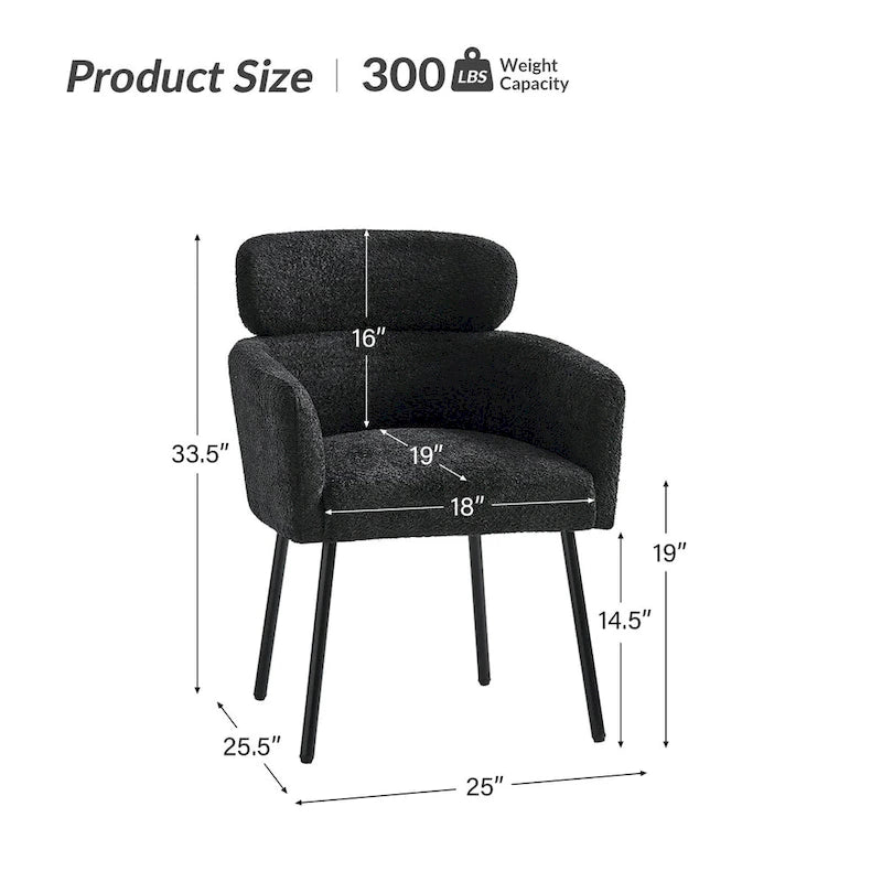 Chaises de salle à manger modernes en tissu rebondissant avec pieds réglables, quatre chaises par ensemble.