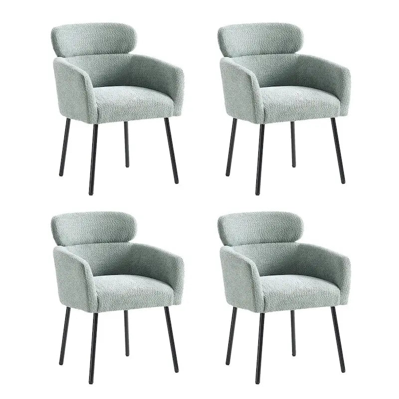 Chaises de salle à manger modernes en tissu rebondissant avec pieds réglables, quatre chaises par ensemble.