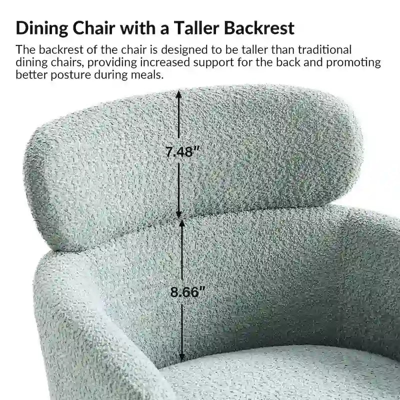 Chaises de salle à manger modernes en tissu rebondissant avec pieds réglables, quatre chaises par ensemble.