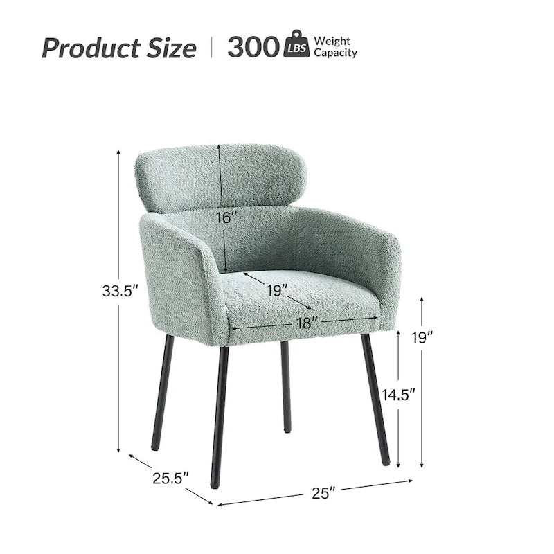 Chaises de salle à manger modernes en tissu rebondissant avec pieds réglables, quatre chaises par ensemble.