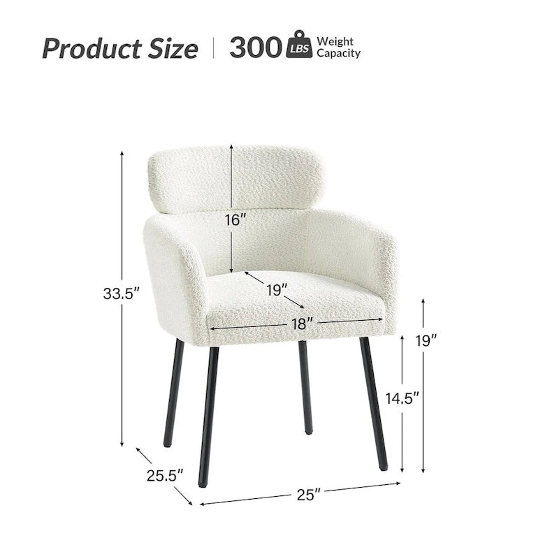 Chaises de salle à manger modernes en tissu rebondissant avec pieds réglables, quatre chaises par ensemble.