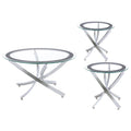 Table basse à plateau rond en verre