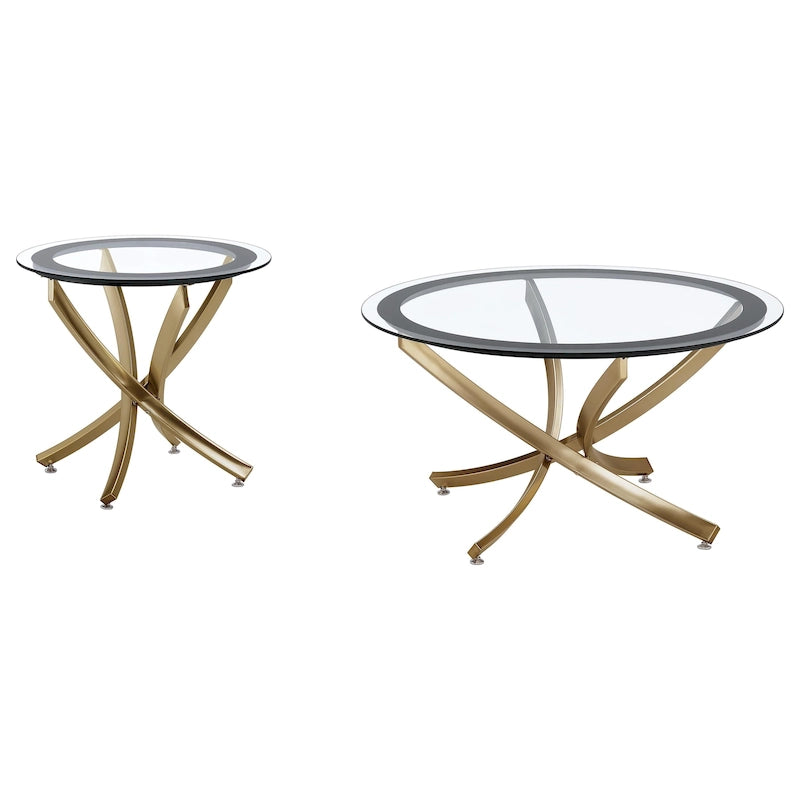 Table basse à plateau rond en verre