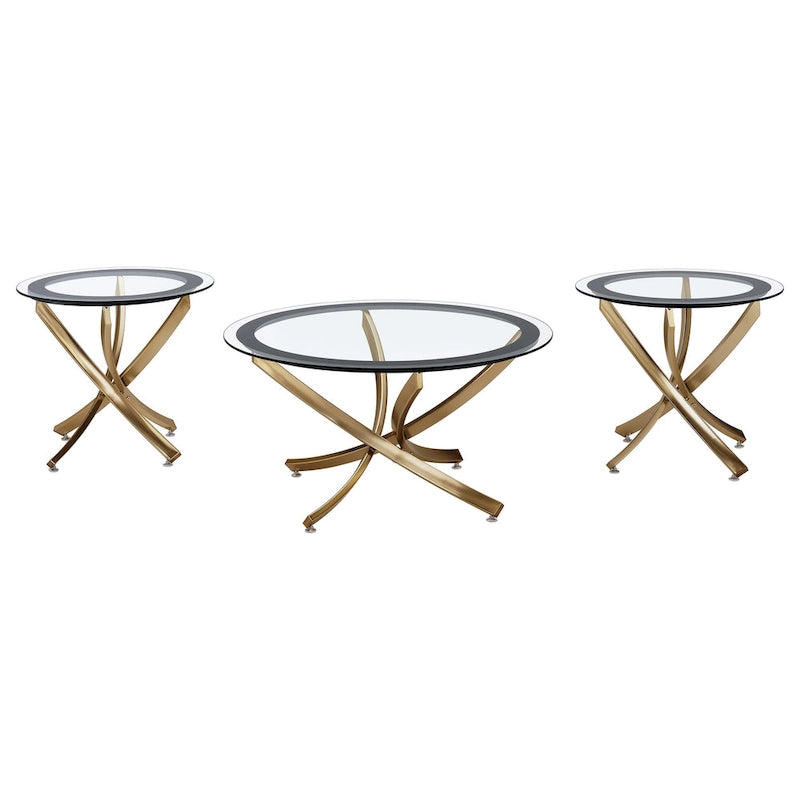 Table basse à plateau rond en verre