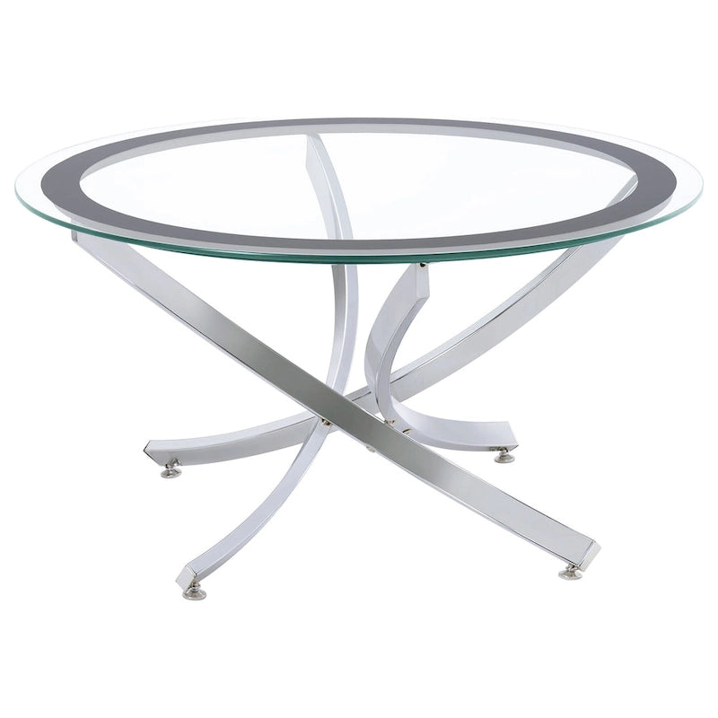Table basse à plateau rond en verre